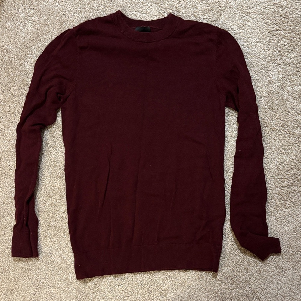 H&M Men's Deep Red Crewneck Sweater